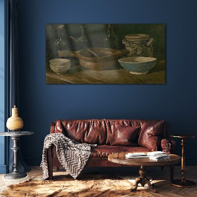 Tableau verre imprimé Nature morte aux vases