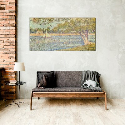 Tableau en verre Voiles sur eau calme