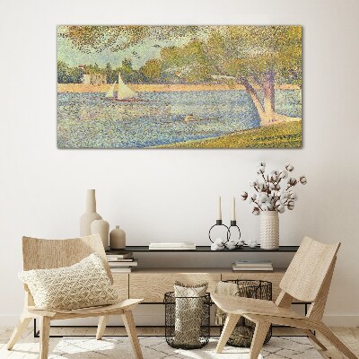 Tableau en verre Voiles sur eau calme