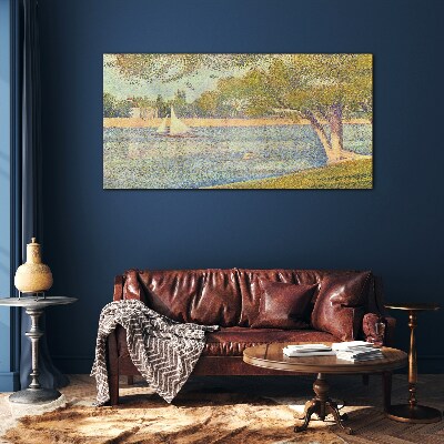 Tableau en verre Voiles sur eau calme