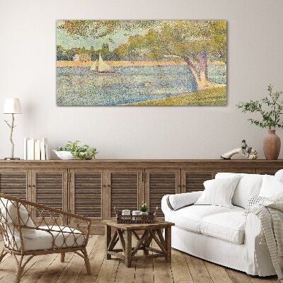 Tableau en verre Voiles sur eau calme