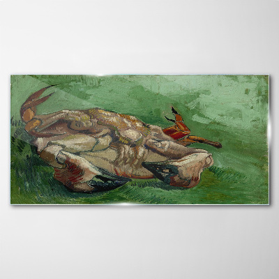 Tableau en verre Un crabe couché sur le dos