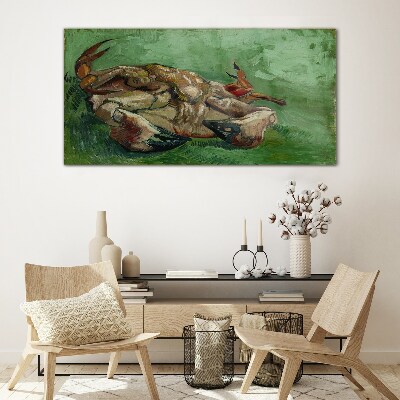 Tableau en verre Un crabe couché sur le dos