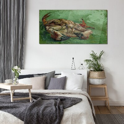 Tableau en verre Un crabe couché sur le dos