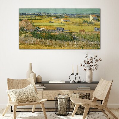 Tableau photo sur verre Champ de blé