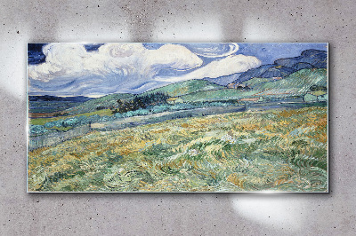 Tableau sur verre Une vague de vert et de ciel