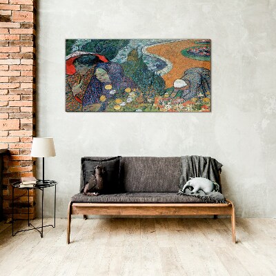 Tableau photo sur verre Les femmes dans le jardin