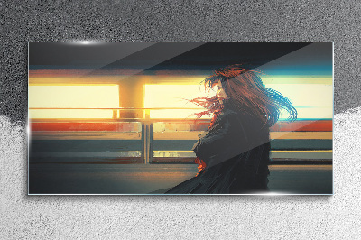 Tableau imprimé sur verre Reflets dans la lumière de la ville