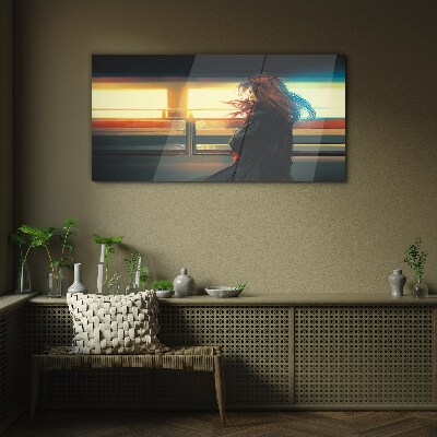 Tableau imprimé sur verre Reflets dans la lumière de la ville