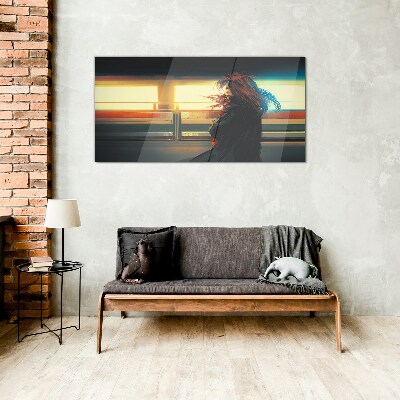 Tableau imprimé sur verre Reflets dans la lumière de la ville