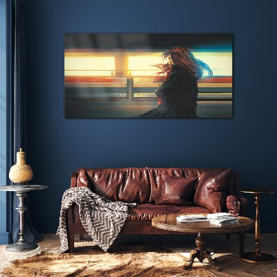 Tableau imprimé sur verre Reflets dans la lumière de la ville