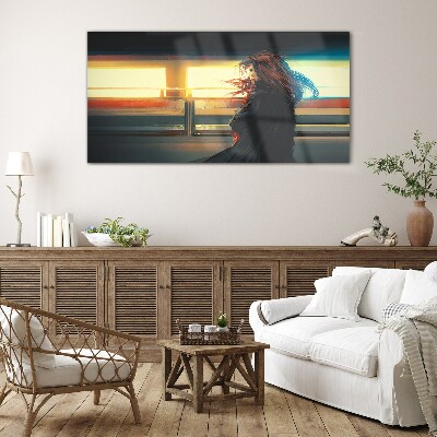 Tableau imprimé sur verre Reflets dans la lumière de la ville