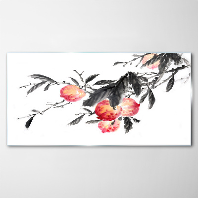 Tableau sur verre Des accents floraux dans un style délicat