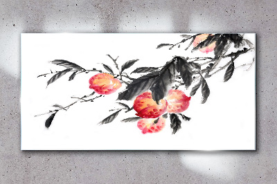 Tableau sur verre Des accents floraux dans un style délicat