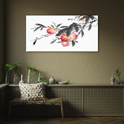 Tableau sur verre Des accents floraux dans un style délicat