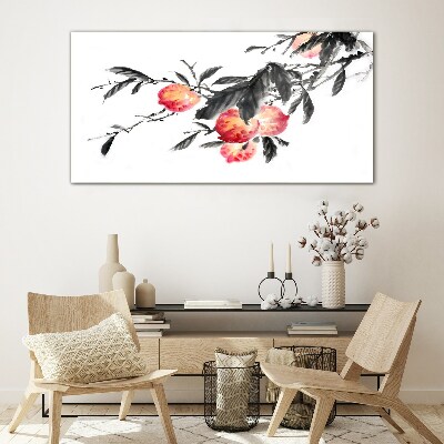 Tableau sur verre Des accents floraux dans un style délicat