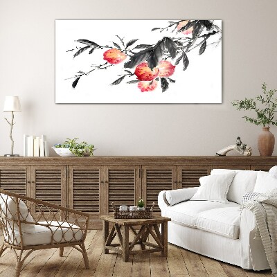 Tableau sur verre Des accents floraux dans un style délicat