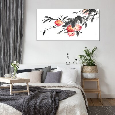 Tableau sur verre Des accents floraux dans un style délicat