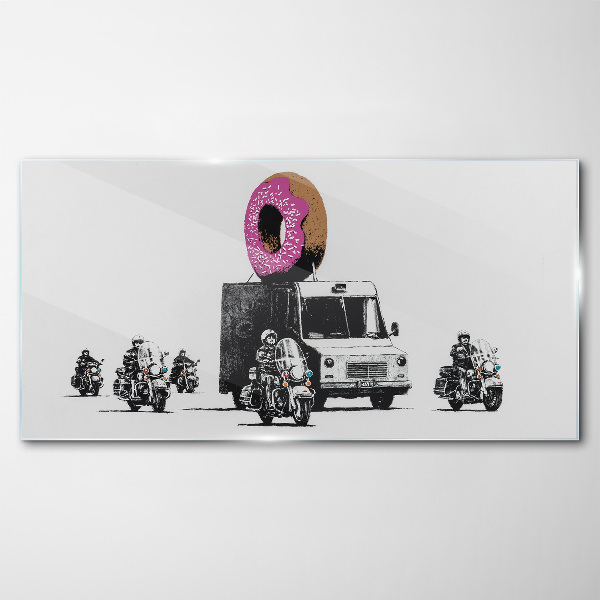 Tableau sur verre Donuts Police Banksy