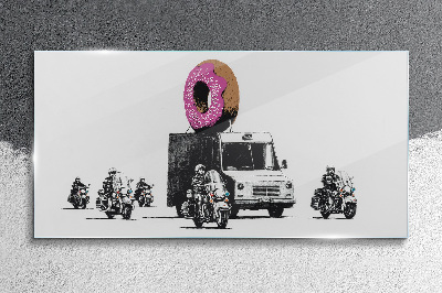 Tableau sur verre Donuts Police Banksy