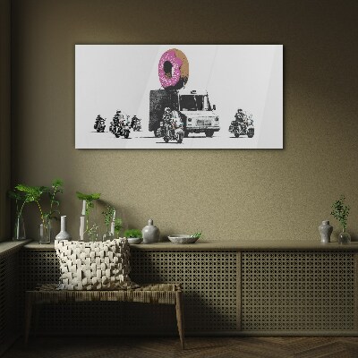 Tableau sur verre Donuts Police Banksy