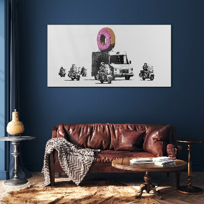 Tableau sur verre Donuts Police Banksy