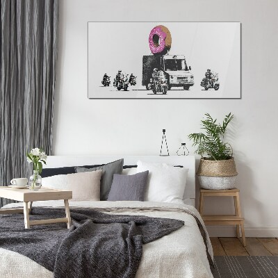 Tableau sur verre Donuts Police Banksy