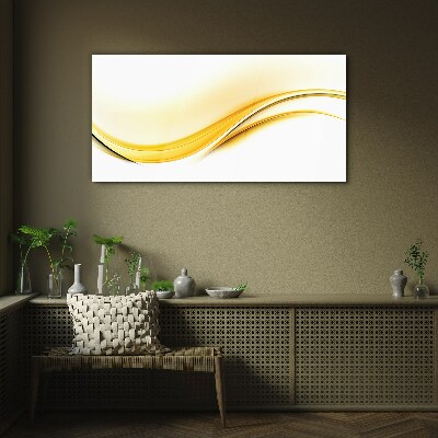 Tableau verre imprimé Vagues de lumière jaune