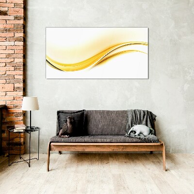 Tableau verre imprimé Vagues de lumière jaune