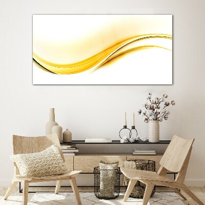 Tableau verre imprimé Vagues de lumière jaune