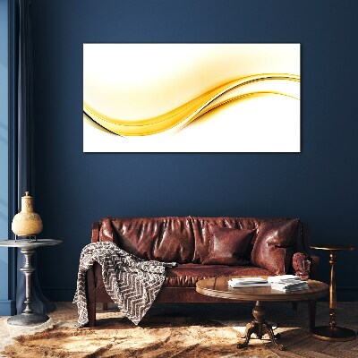 Tableau verre imprimé Vagues de lumière jaune