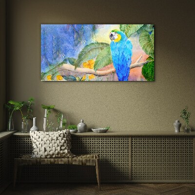 Tableau verre imprimé Perroquet tropical à l'aquarelle