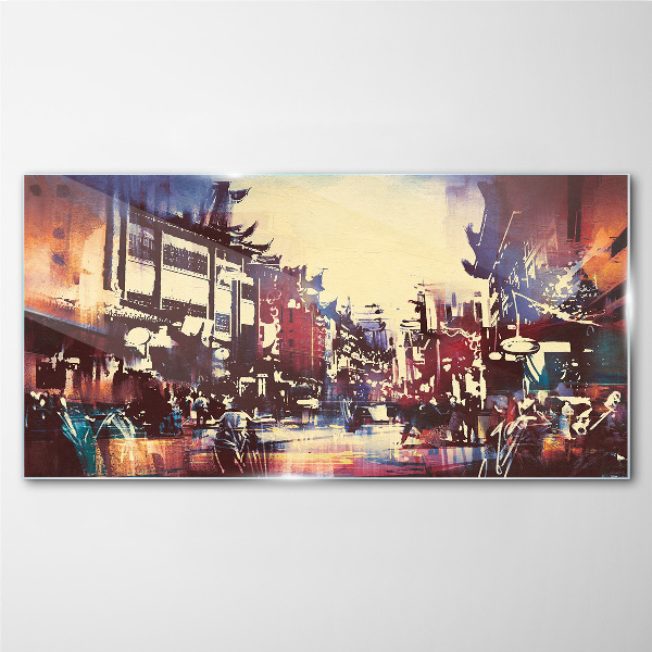 Tableau photo sur verre Paysage urbain aux couleurs de la nuit