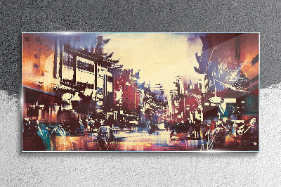 Tableau photo sur verre Paysage urbain aux couleurs de la nuit