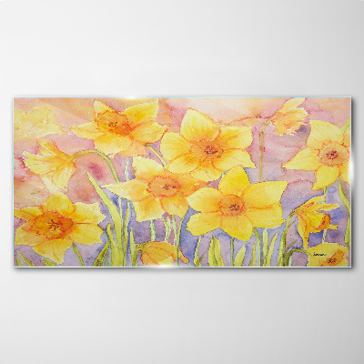Tableau verre imprimé Danse florale des jonquilles