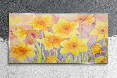 Tableau verre imprimé Danse florale des jonquilles