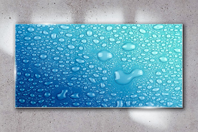 Tableau verre imprimé Gouttes d'eau sur fond bleu