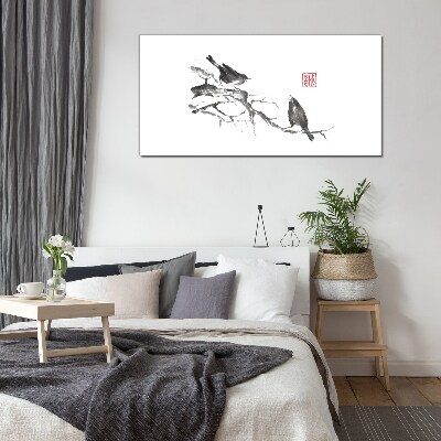 Tableau photo sur verre Oiseaux sur une branche