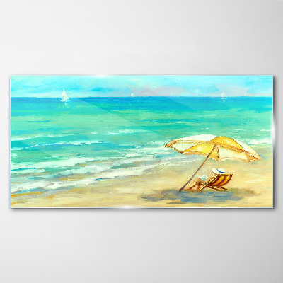 Tableau en verre Vacances d'été à la mer