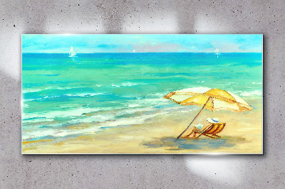 Tableau en verre Vacances d'été à la mer