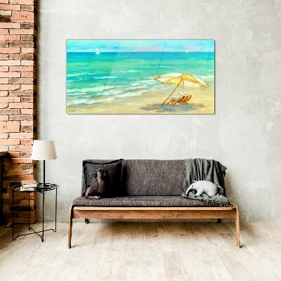 Tableau en verre Vacances d'été à la mer
