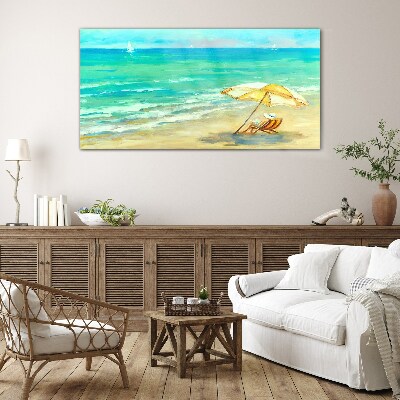 Tableau en verre Vacances d'été à la mer
