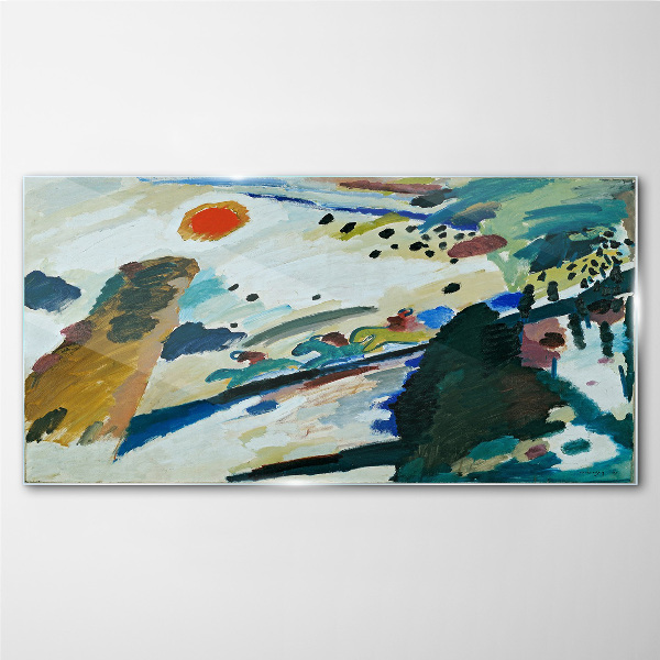 Tableau verre imprimé Paysage abstrait avec le soleil