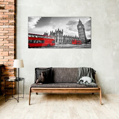 Tableau photo sur verre Bus rouge à Londres