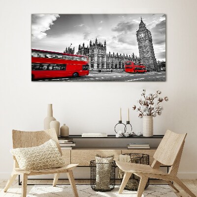 Tableau photo sur verre Bus rouge à Londres