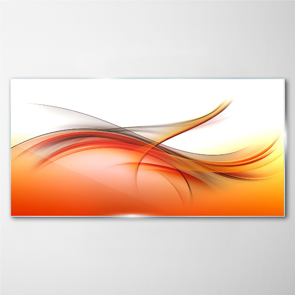 Tableau photo sur verre Ondes dynamiques dans des tons orange