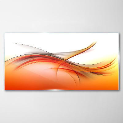Tableau photo sur verre Ondes dynamiques dans des tons orange