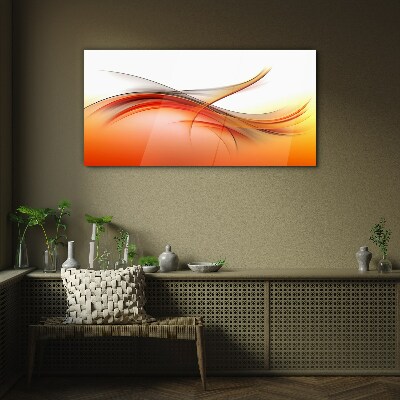 Tableau photo sur verre Ondes dynamiques dans des tons orange