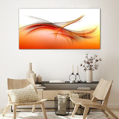 Tableau photo sur verre Ondes dynamiques dans des tons orange