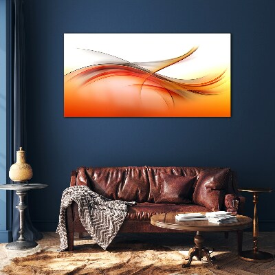 Tableau photo sur verre Ondes dynamiques dans des tons orange